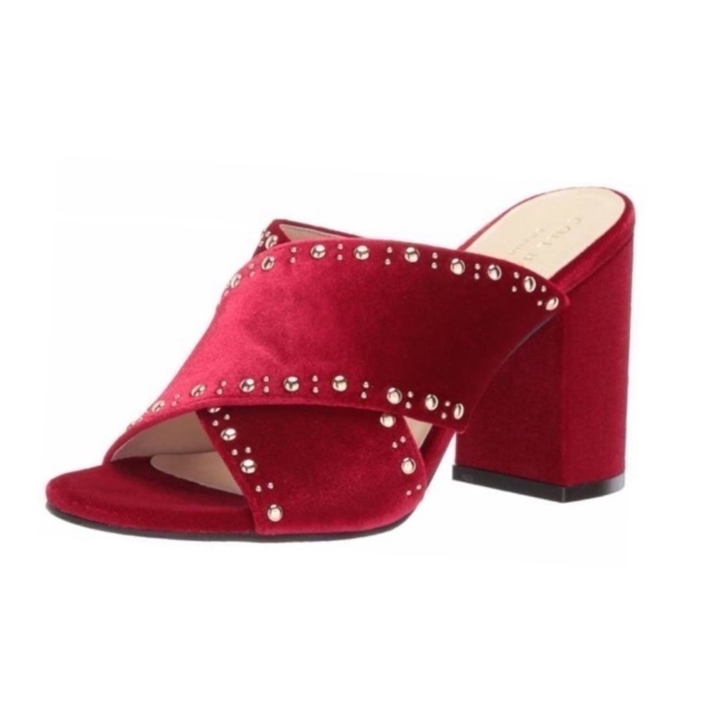 Cole Haan NWOB Gabby Studded Slip-On Block Heel Sandal 9 Prom Party Cocktail